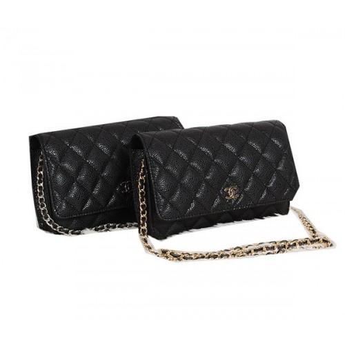 Chanel CHA33814 Originele Cannage Leren Mini Flap Bag Zwart