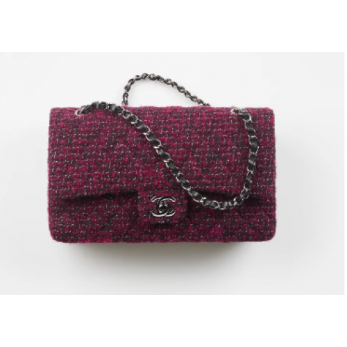Chanel KLASSIEKE HANDTAS A01112 Donkerroze