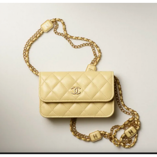 Chanel KOPPELING MET KETTING AP2929 Lichtgeel