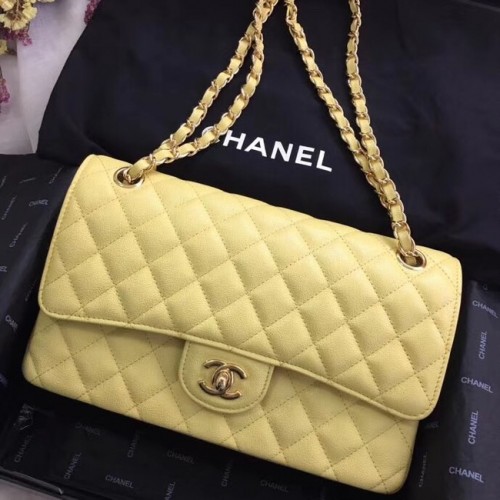 Chanel kalfsleer goudkleurig metaal A01112 geel