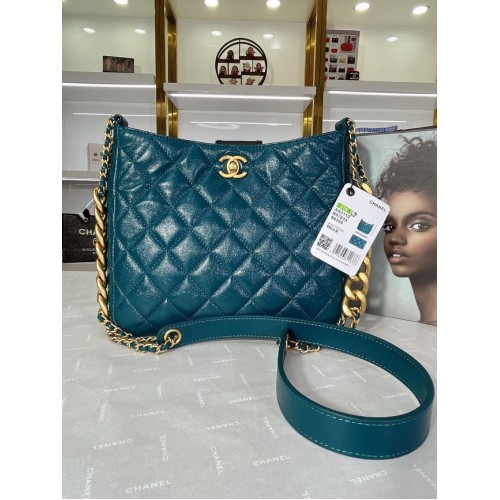 Chanel kalfsleren schoudertas AS3112 blauw