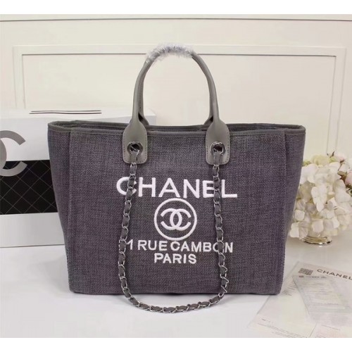 Chanel canvas lederen boodschappentas 68047A