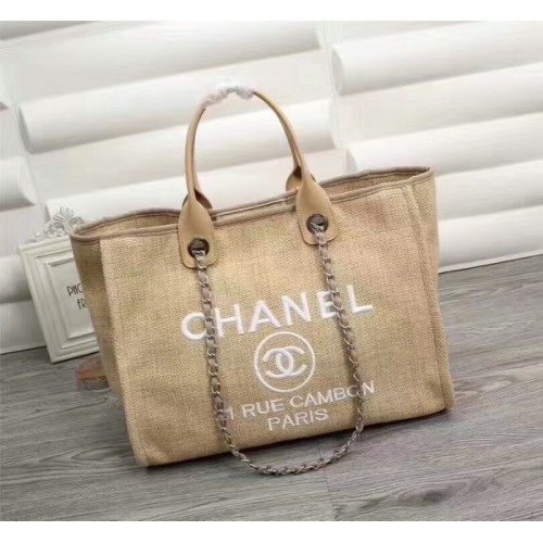 Chanel canvas lederen boodschappentas 68047B