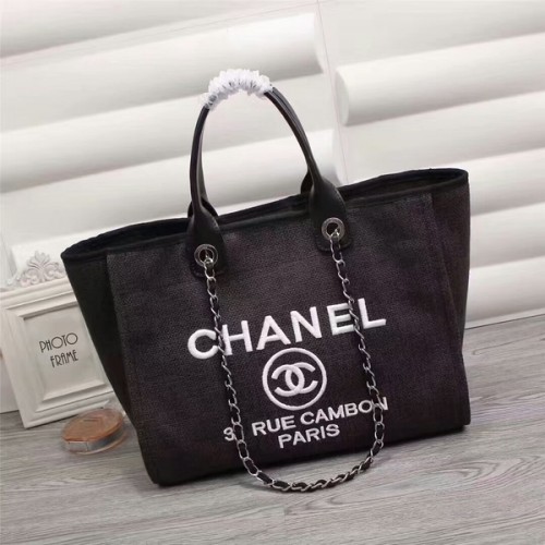 Chanel canvas lederen boodschappentas 68047C