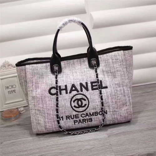 Chanel canvas lederen boodschappentas 68047D