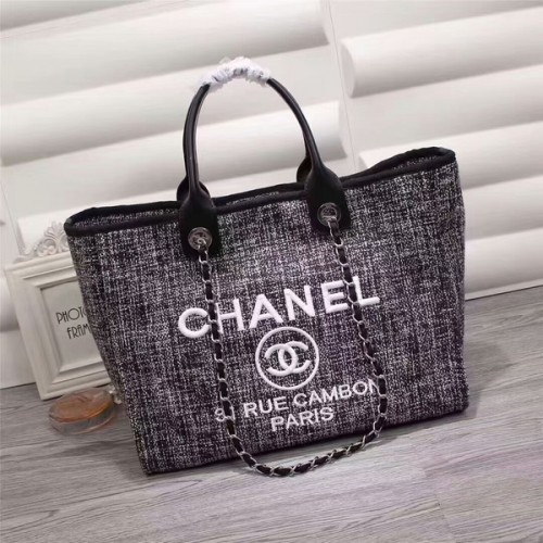 Chanel canvas lederen boodschappentas 68047E