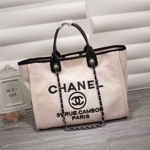 Chanel canvas lederen boodschappentas 68047F