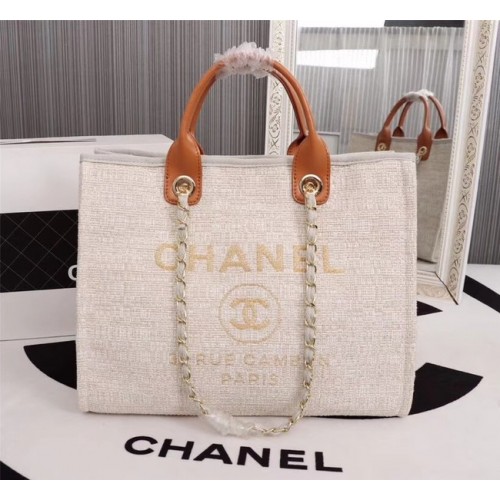 Chanel Canvas Tote Boodschappentas 8099 gebroken wit