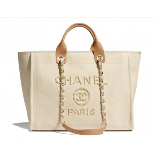 Chanel Canvas Tote Boodschappentas A66941 Crème