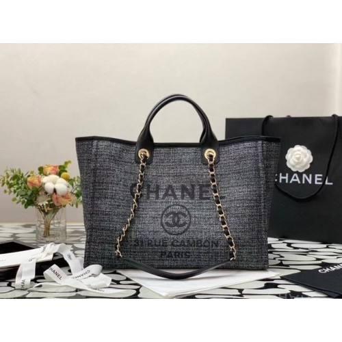 Chanel canvas boodschappentas B66941 zwart