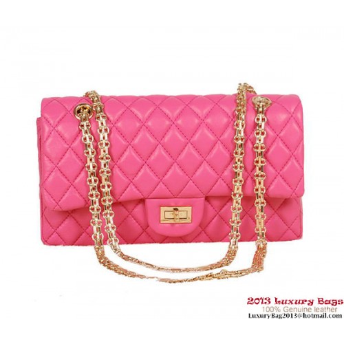 Chanel Classic 2.55 Series Tas Rose Schapenleer Leer 1112 Goud