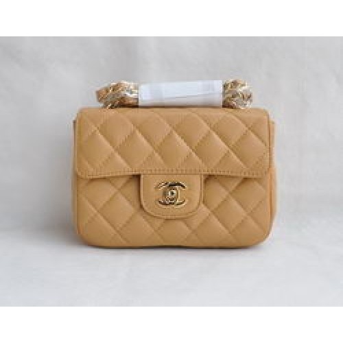 Chanel klassieke abrikoos lamsleer gouden ketting gewatteerde flap tas 1115