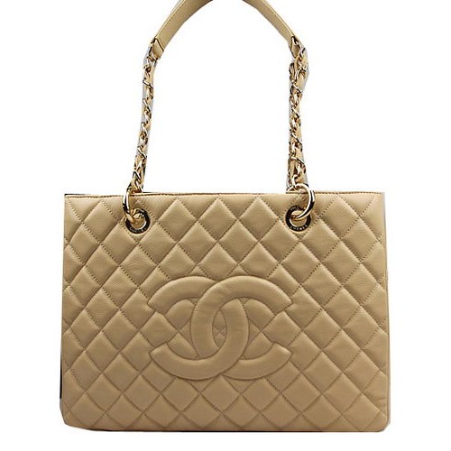 Chanel Classic Coco Bag Apricot GST Caviar Leer A50995 Goud