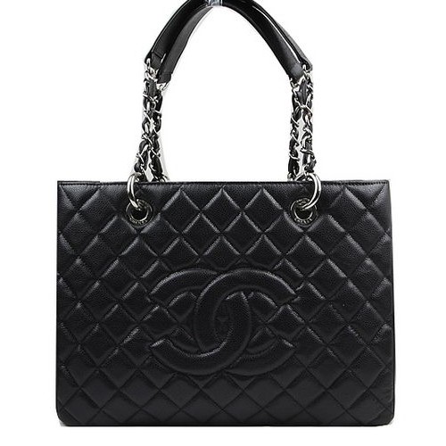 Chanel Classic Coco Bag Zwart GST Kaviaar Leer A50995 Zilver