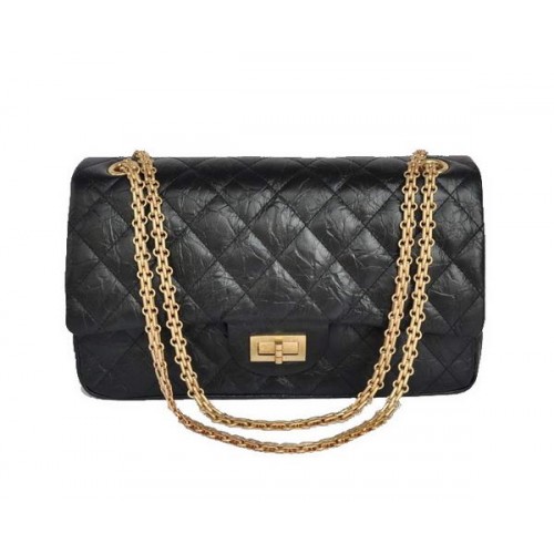 Chanel Classic Falp Bag Zwart geglazuurd gecraqueleerd leer A28668 Zwart goud