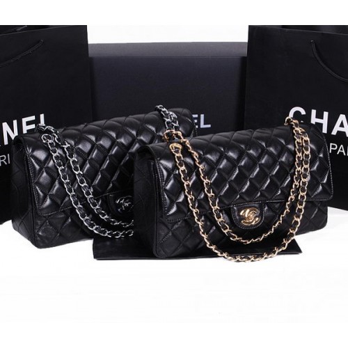 Chanel Classic Flap Bag 1113 Zwart Schapenleer