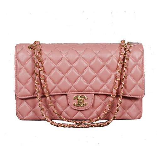 Chanel Classic Flap Bag 1113 roze schapenleer goud