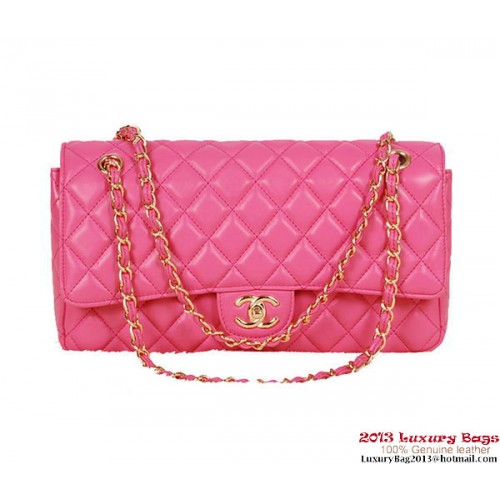Chanel Classic Flap Bag 1113 Rose Schapenvacht Goud