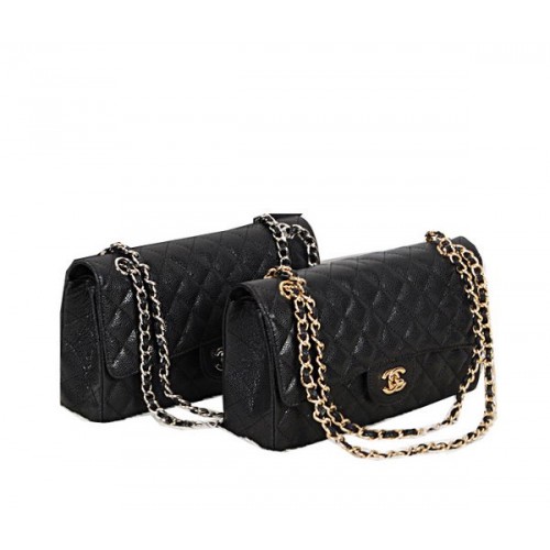 Chanel Classic Flap Bag 2.55 Serie Origineel Cannage Patroon CHA1112 Zwart