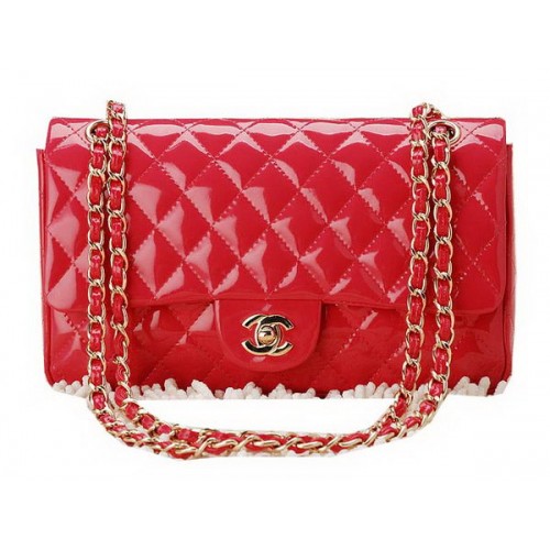 Chanel Classic Flap Bag 2.55 Serie Lakleer CHA1112 Perzik