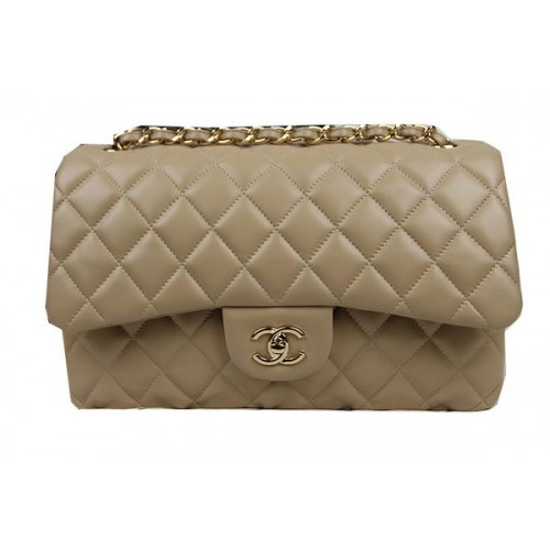 Chanel Classic Flap Bag Abrikoos Origineel Leer CF1113 Goud