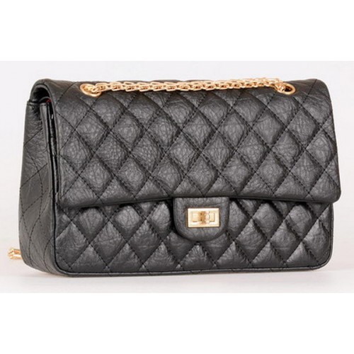 Chanel Classic Flap Bag Zwart Kalfsleer A30226 Goud