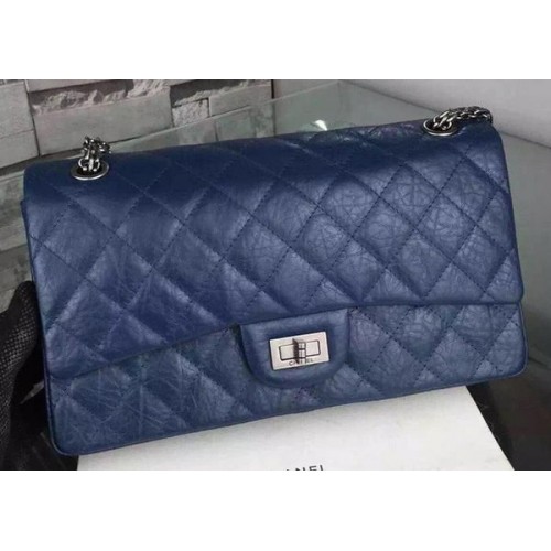 Chanel Classic Flap Bag Zwart Origineel Kalfsleer CHA6059 Blauw