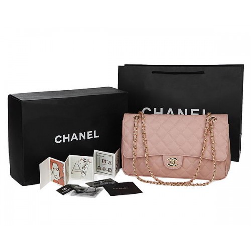 Chanel Classic Flap Bag Cannage Patroon CHA1113 Roze