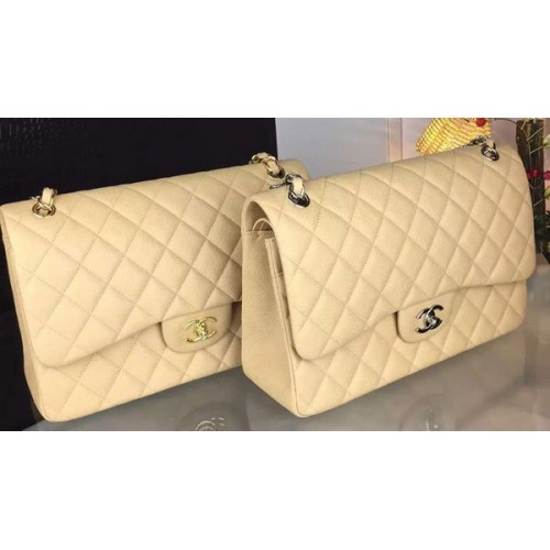 Chanel Classic Flap Bag Original Cannage Patterns A1119 Abrikoos