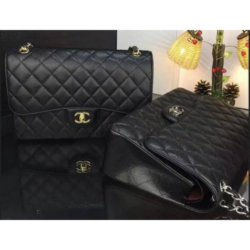 Chanel Classic Flap Bag Original Cannage Patterns A1119 Zwart