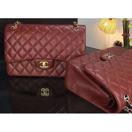 Chanel Classic Flap Bag Original Cannage Patterns A1119 Burgundy