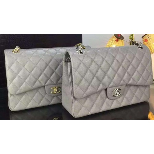 Chanel Classic Flap Bag Original Cannage Patterns A1119 Grijs