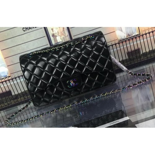 Chanel Classic Flap Bag Origineel Hertenleer A1113 Zwart