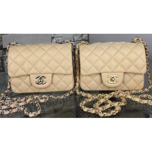 Chanel Classic Flap Bag Origineel Schapenleer A5171 Abrikoos