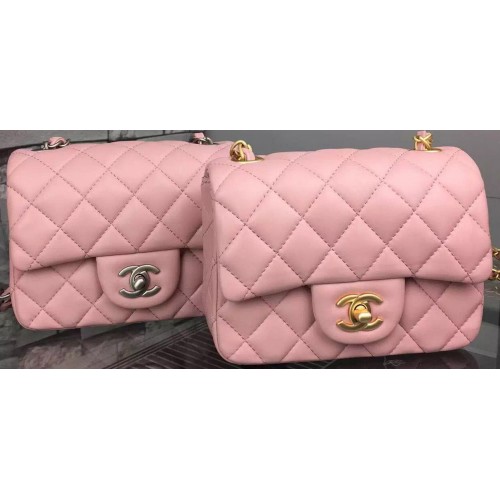 Chanel Classic Flap Bag Origineel Schapenleer A5171 Roze