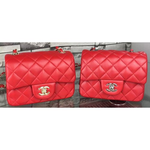 Chanel Classic Flap Bag Origineel Schapenleer A5171 Rood