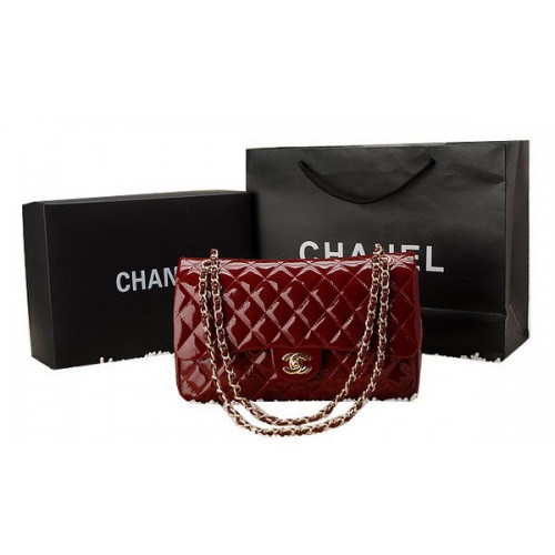 Chanel Classic Flap Bag Lakleer CHA1113 Burgundy