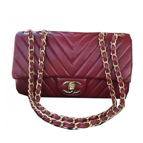 Chanel Classic Flap Bag Schapenleer A92516 Bourgondië