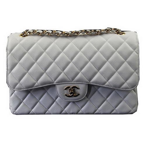 Chanel Classic Flap Bag Wit Cannage Patroon CF1113 Goud