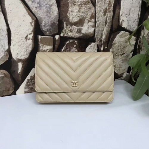 Chanel Classic Flap Bags Camel Origineel Schapenleer Leer 33815 Glod