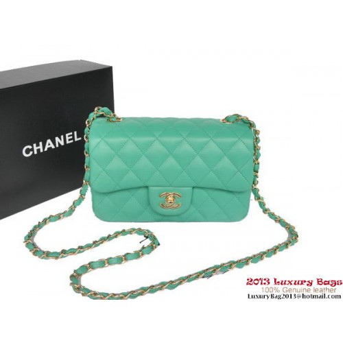 Chanel Classic Flap Bags Groen Origineel Schapenleer A1116 Goud