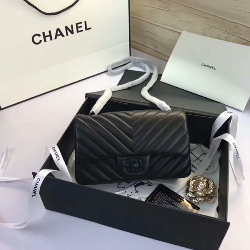 Chanel Classic Flap Bags Origineel Schapenleer 1116 Zwart