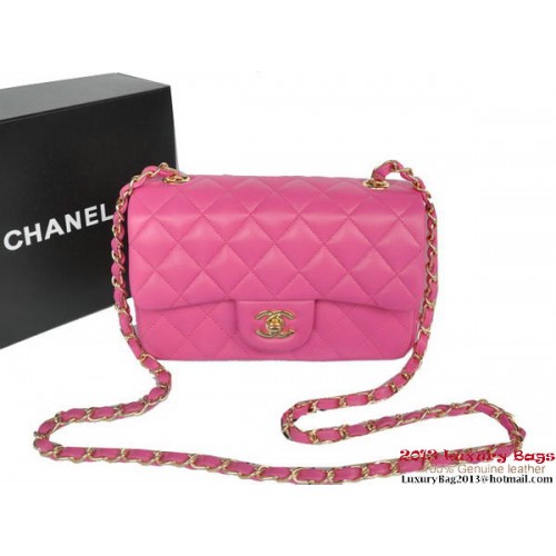 Chanel Classic Flap Bags Rose Origineel Schapenleer A1116 Goud