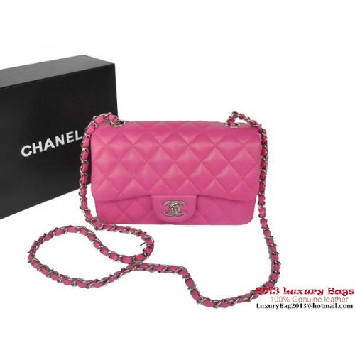 Chanel Classic Flap Bags Rose Original Schapenleer A1116 Zilver