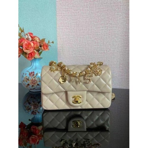Chanel Classic Flap Schoudertas Origineel Schapenleer AS2326 Beige