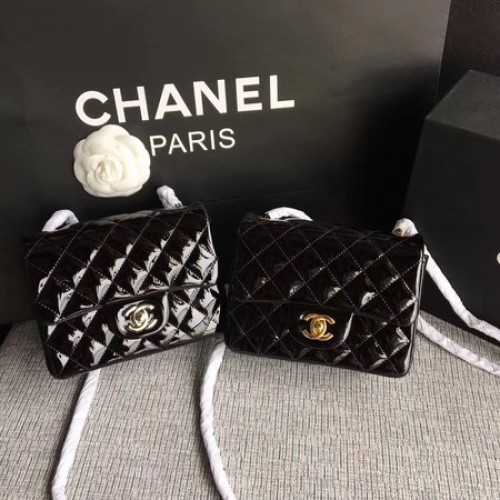 Chanel Classic Flap mini Tas Origineel Leer A1115 Zwart