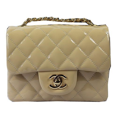 Chanel Classic MINI Flap Bag Abrikoos Origineel Lakleer CF1115 Goud