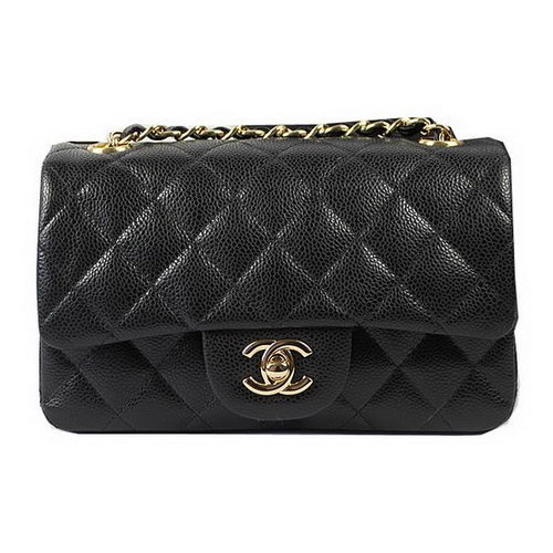 Chanel Classic MINI Flap Bag Zwart Cannage Patroon CF1119 Goud