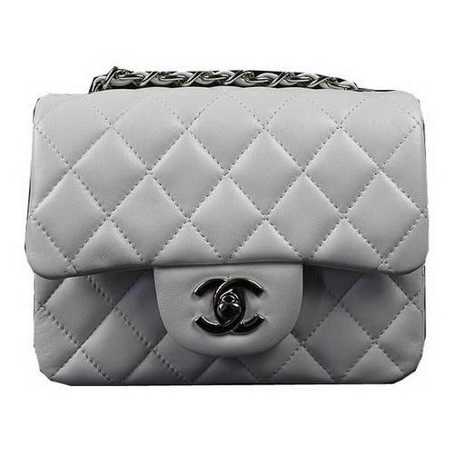 Chanel Classic MINI Flap Bag OffWhite Origineel Schapenleer CF1115 Zilver