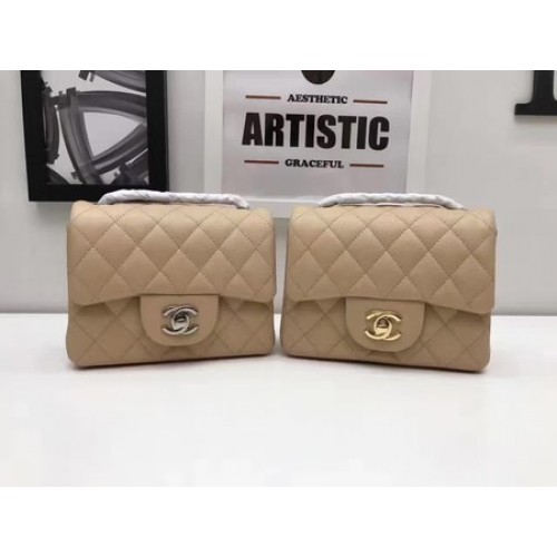 Chanel Classic MINI Flap Bag Origineel Cannage Patroon A1115 Abrikoos